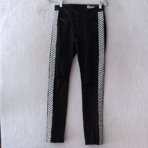 Empyre Recoil Distressed‎ Checkered Punk Skater Super Skinny Jeans Waist 28
